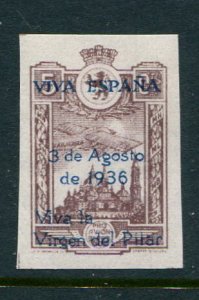 Spain Long Life The Virgin of Pilar 1936 5c