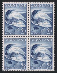 Greenland Birds Great Northern Diver and Raven 1v block 2*2 SG#42 SC#45 MI#68