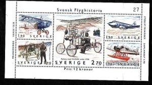 Sweden-Sc#1516-unused NH sheet-Planes-Aircraft-1984-