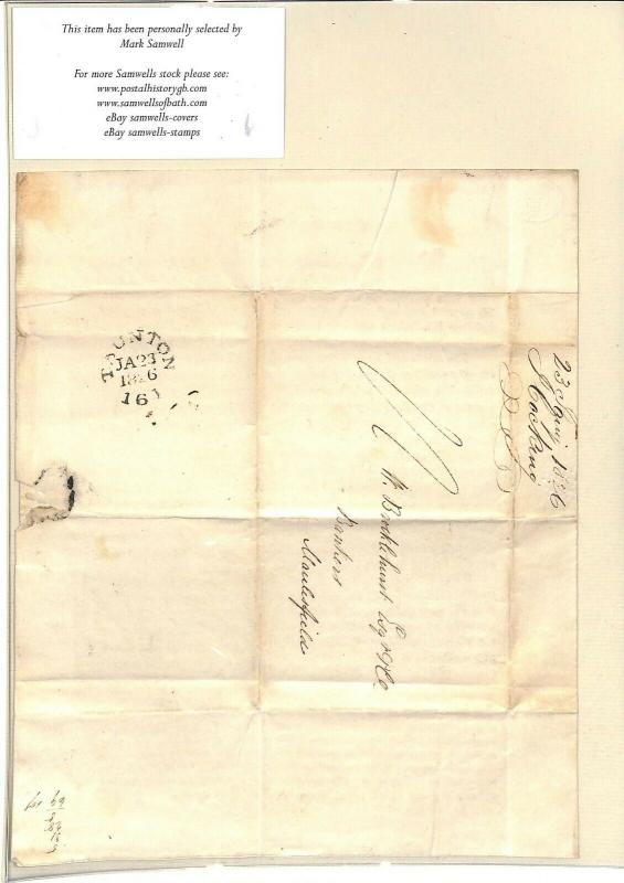 GB Devon Taunton Letter Ref *ARCHITECTURE & FIRE* 1826 {samwells-covers} MS3804 