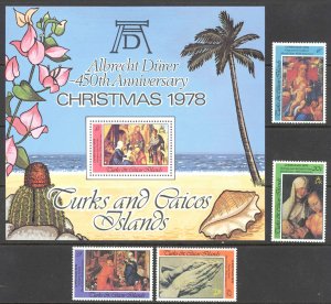 Turks & Caicos Islands Sc# 375-379 MNH 1978 Christmas