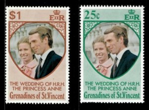 St. Vincent 1973 - Royal Wedding, Princess Anne - Set of 2v - Scott 1-2 - MNH