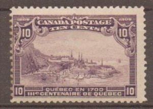 CANADA SG193 1908 QUEBEC 10c VIOLET MTD MINT