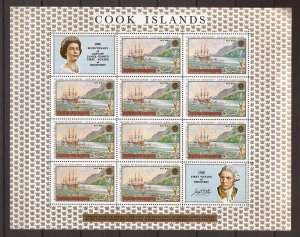 1968 Cook Islands - ScC14 - MNH VF -Full Sheet-Capt Cook-View of Hawaii