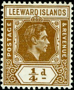 LEEWARD ISLANDS SG95, ¼d brown, M MINT.