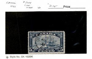 Canada, Postage Stamp, #204 Used, 1933 Steamship Royal William (AR)