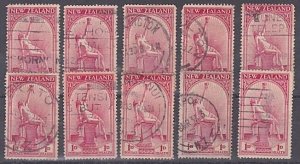 NEW ZEALAND 1932 Health x 10 used - mixed condition ACS cat NZ$500.........A2360