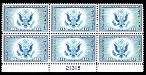 U.S. #CE1 MINT PL# BLOCK OF 6 OG NH