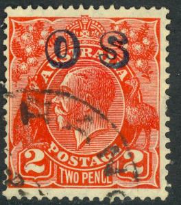 AUSTRALIA 1932-33 KGV 2d Portrait Issue OS Overprint OFFICIAL Stamp Sc O8 VFU