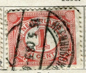 NETHERLANDS; 1898 early classic Wilhelmina Numeral issue used 1c. value