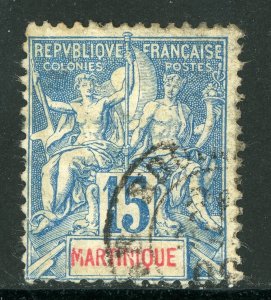 Martinique 1892 French Colony 15¢ Commerce & Navigation Scott #40 VFU D815