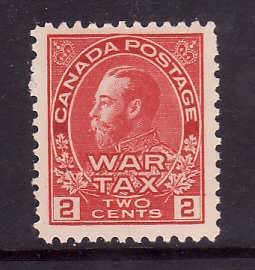 Canada-Sc#MR2a-Unused 2c rose carmine war tax-KGV-og-NH-1915-Cdn741-