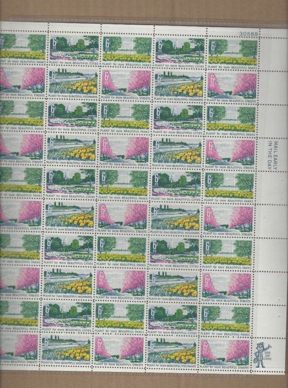 U S Full Sheet Of Mint Stamps Scott #1365-1368 Beautification Of America-- 