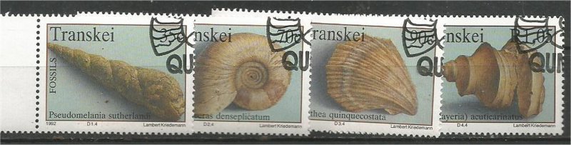 TRANSKEI, 1992, CTO Complete set, Fossils, Scott 279-282