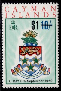 CAYMAN ISLANDS QEII SG251, $1 on 10s arms of Cayman Islands, NH MINT.