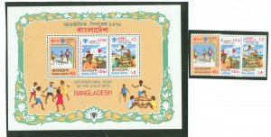 Bangladesh #161-163a Mint (NH) Souvenir Sheet