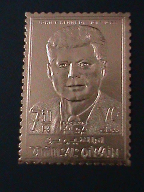 UMM AL QIWIAN-1963- IMMEMORY OF JOHN F. KENNEDY GOLD -MINT VF -60 YEARS OLD