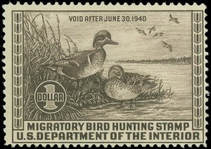 Scott #RW6, MINT-FINE-OG-NH, Duck Stamp, SCV $225, REVERSE IMMACULATE garyposner 