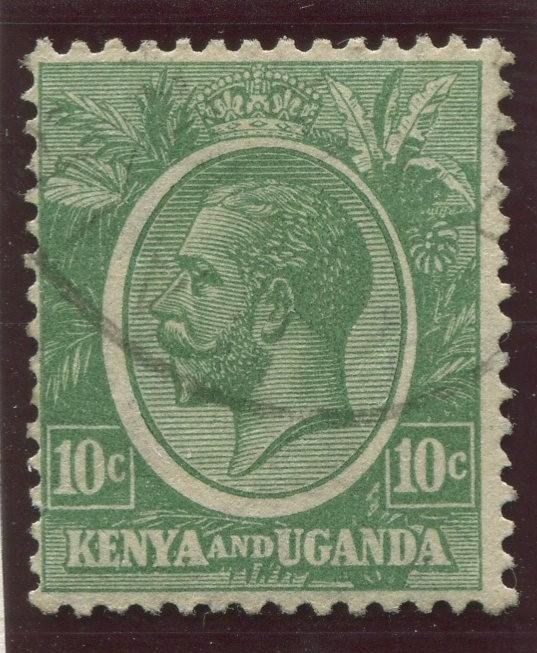 Kenya & Uganda - Scott 21 - KGV Definitive -1922 - Used- Single 10c Stamp