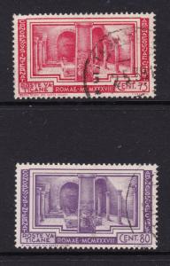 Vatican the used 75 & 80c from the 1938 set