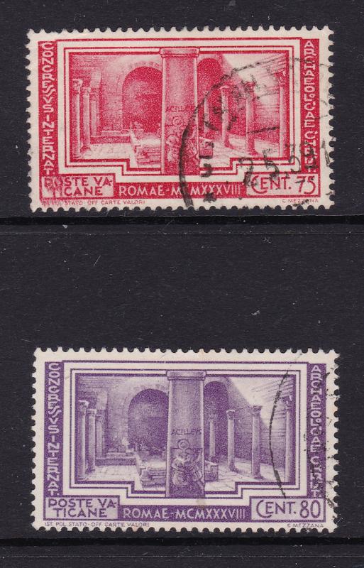 Vatican the used 75 & 80c from the 1938 set