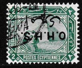 Egypt 1915 2m grn Official O88a with Inverted Surcharge Signed 'ela'...