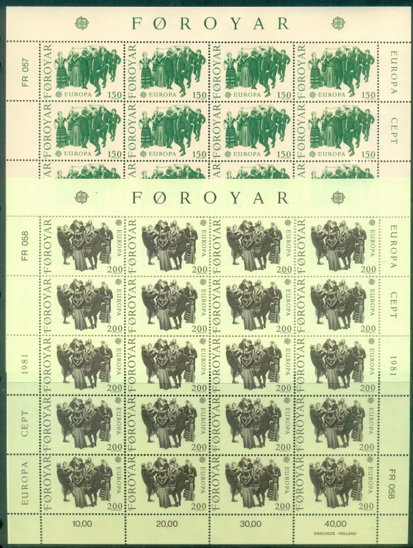 Faroe Is 1981 Europa sheets MUH