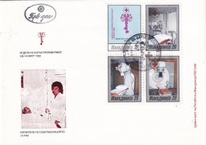 SA18h Macedonia 1993 Red Cross Week, used cover