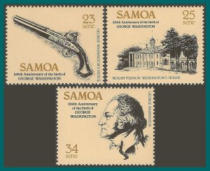 Samoa 1982 George Washington, MNH 567-569,SG612-SG614