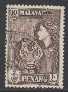 Malaya Penang Scott 50 - SG49, 1957 Pictorial 10c used