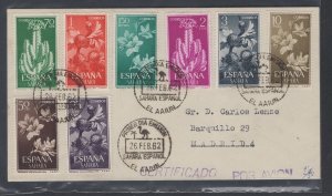 Spanish Sahara  #118-25  (1962 Flowers set) on addressed non-cachet FDC