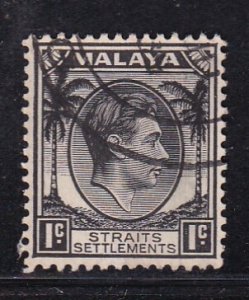 Straits Settlements 1937 Sc 238 KGVI 1c D1 Used