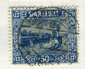 GERMANY; SAAR 1922 early Pictorial issue fine used 50c. value, Postmark