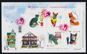 Canada 2829 on FDC - Animals, Love your Pet, Cat, Dog, Flowers