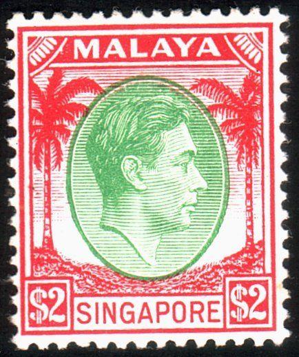 SINGAPORE 1948-52 GVI perf 14 $2 SG14 fine mint hinged.....................50389