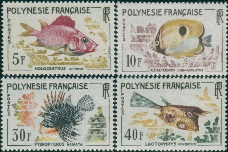 French Polynesia 1962 Sc#199-202,SG24-27 Fish set MLH