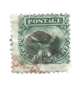 Scott #117 12-cent Green S.S. Adriatic Used 1869