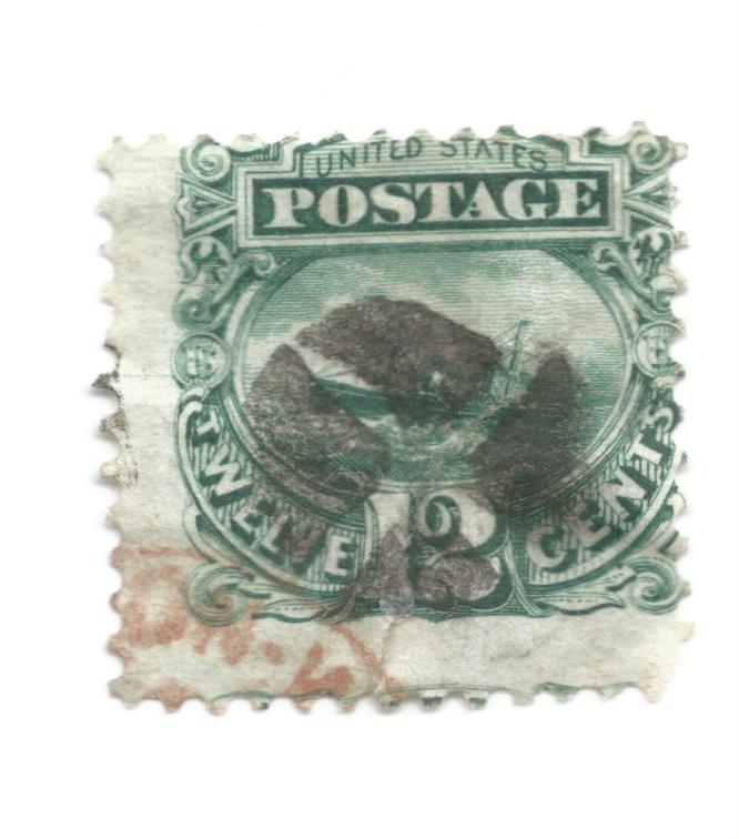 Scott #117 12-cent Green S.S. Adriatic Used 1869