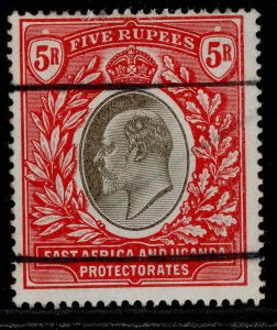 EAST AFRICA and UGANDA EDVII SG13, 5r grey & red, USED.