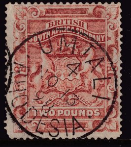 Sc# 17 Rhodesia 1890 -  1894 Coat of Arms £2 used SON CDC CV $200.00