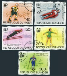 Niger 347-349,C266-C267,CTO.Mi 506-510. Olympics Innsbruck-1976.Hockey,Luge,Ski