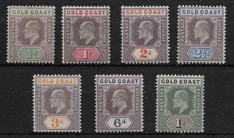 GOLD COAST SG38/44 1902 DEFINITIVE SET TO 1/= MTD MINT