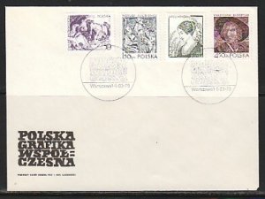Poland, Scott cat. 2318-2321. Art issue w/Musician. First Day Cover. ^