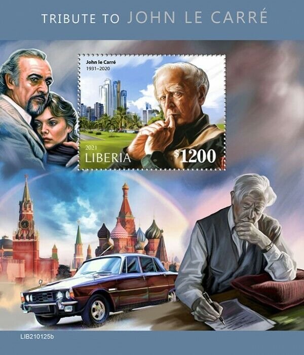 Liberia Writers Stamps 2021 MNH John Le Carre Tribute People 1v S/S