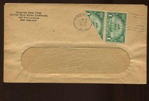 Scott 614 Var Bisect Stamp Used for Postage on Nice Cover (Stock 614-Bisect 3)