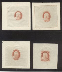 U.S. #63-Exx Progressive Essay Set - 1c Franklin, Orange