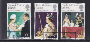 Turks & Caicos # 321-323, Queen Elizabeth's Silver Jubilee, Used