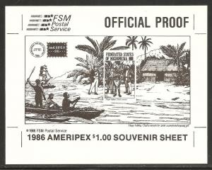 Micronesia 1986 AMERIPEX Show Proof Card