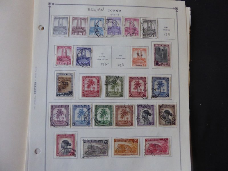 Belgium Congo 1941-1971 Stamp Collection on Alb Pgs