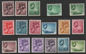 Seychelles 1938 Chalky paper range fresh m/mint incl 1r yellow-green sg135-146